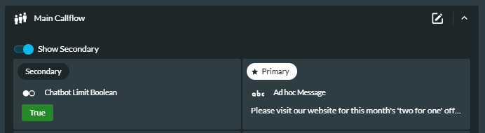 Parameters in Command Centre example