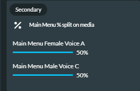 Percentage split parameter example