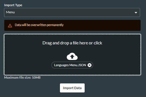 Import panel