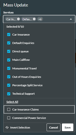 Select a service