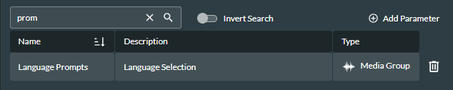View the parameter list