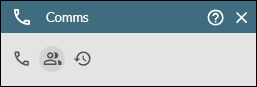 Comms panel contacts tab selected