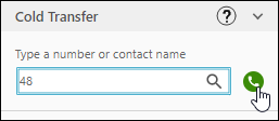 Entering target transfer number