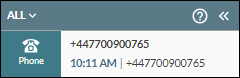 Interactions panel showing a call in progress