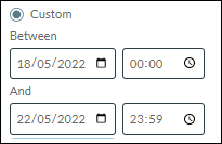 Applying a custom time range filter