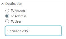 Filtering by a destination number